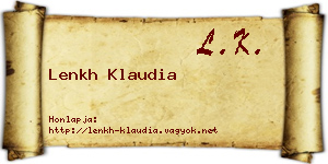 Lenkh Klaudia névjegykártya